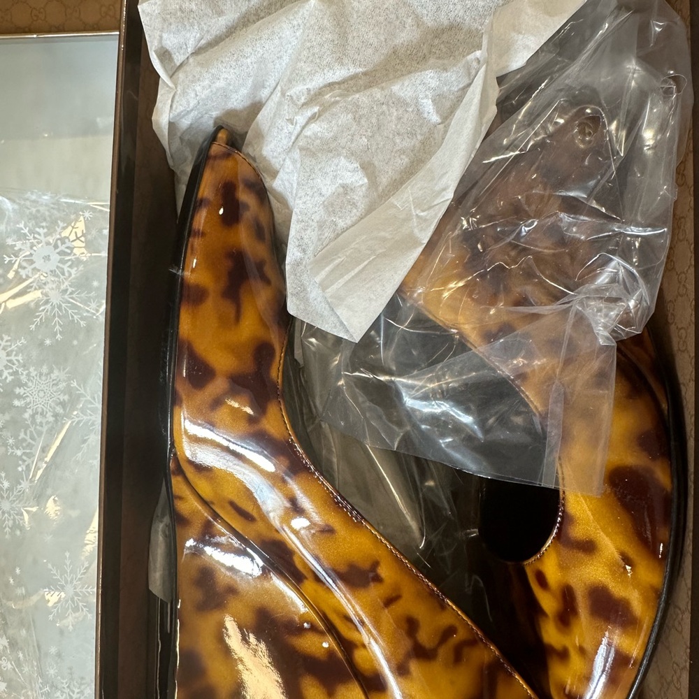 Gucci wedge heel open toe Vernice Tartarus NIB 9.5 Patent leather NIB - Picture 4 of 7